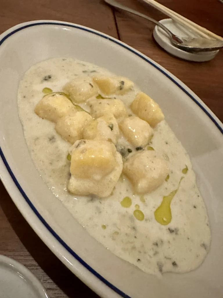 ニョッキとゴルゴンゾーラのソース