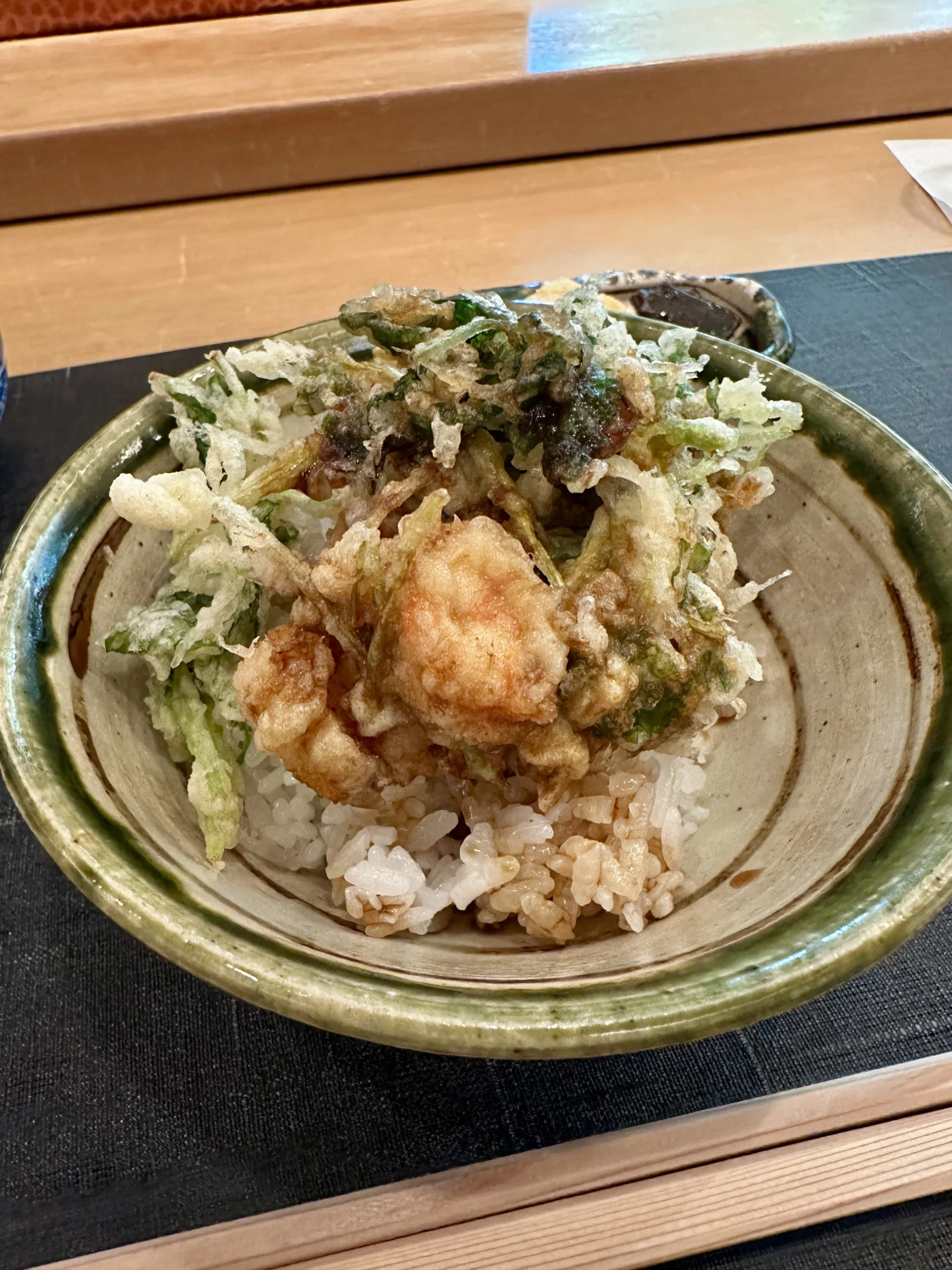 季節野菜と海老の天丼