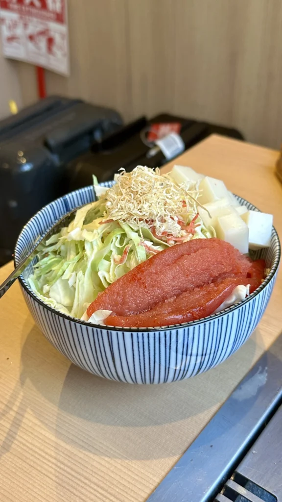 明太子ともちもんじゃの具材