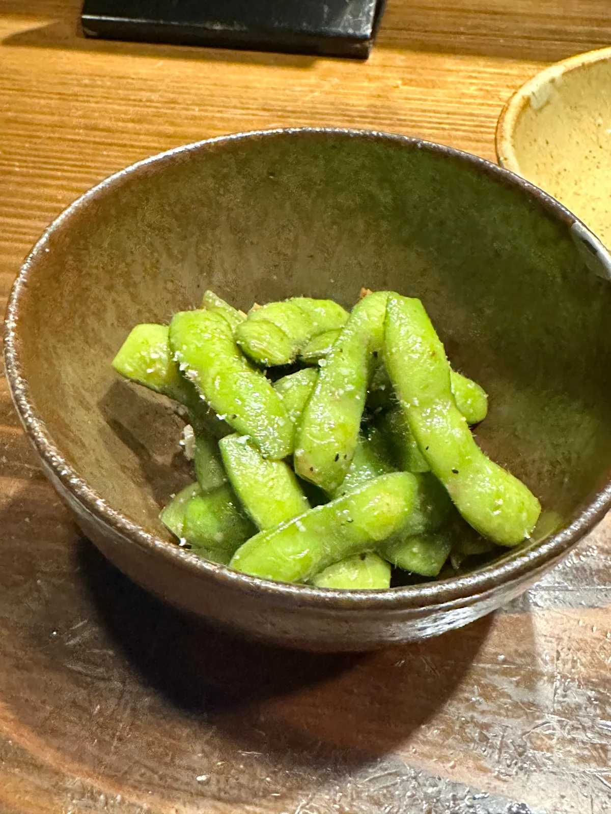 枝豆をペペロンチーノ風に味付けした一品
