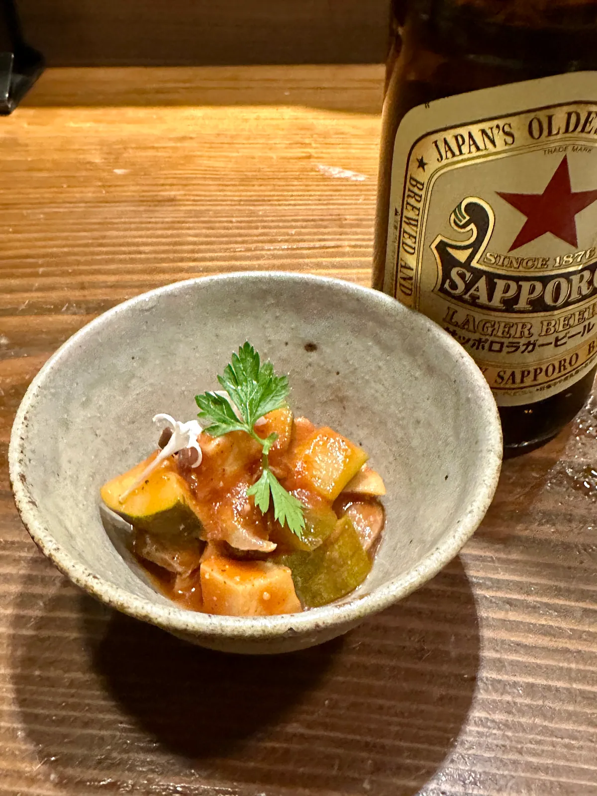 お通しと一緒に味わうビール